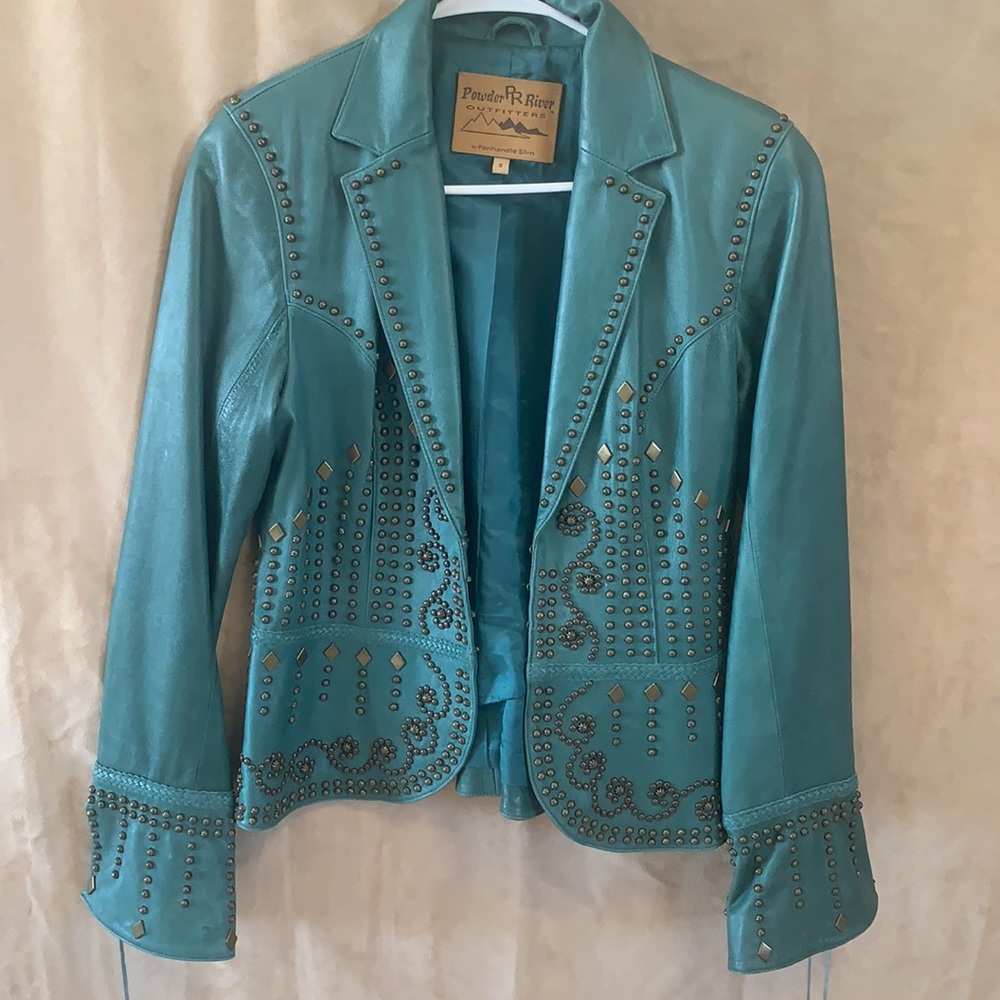 POWDER RIVER turquoise studded jacket